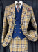 Mens Two Button Peak Lapel Suit Brown ~ Blue