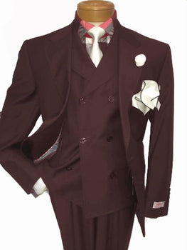 Men's Two Button Single Breasted Notch Lapel Suit Brown
