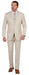Mens Three Piece Suit - Vested Suit Mens Tan  Slim Fit  V-shaped little flap Suit