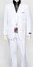 Men's White 3 Piece Poly Poplin Fabric Matching Vest Dress Suit Wth Pleated Pant
