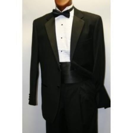 High Quality 2-Button Super 120'S Rayon Side Vented Tuxedo + Shirt + Bow Tie + Any Color Of Your Choice CUMMERBUNDSand Bowtie Set