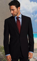 2 BUTTON SOLID COLOR BLACK Men'S SUIT Side VENT BACK JACKET STYLE WITH 1 PLEATED PANTS