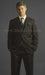 2 Button 3 Piece Black Pinstripe Fitted affordable suit online sale - Three Piece Suit