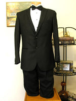 Black 2 Button Groove Lapel Tuxedo Jacket and Pant Combination