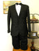 Black 2 Button Groove Lapel Tuxedo Jacket and Pant Combination