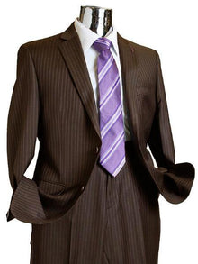 Mix and Match Suits Suit Separate Men's 2 Button Rayon Fabric Suit Dark Brown Pinstripe ~ Stripe Discounted Online Sale Only