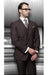 Men's  Solid Brown 3 Piece Suits