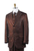 Two Button Unique 3 Piece Men's Brown Trimmed Pleated Pants Vested Suits Fashion Tuxedo For Men