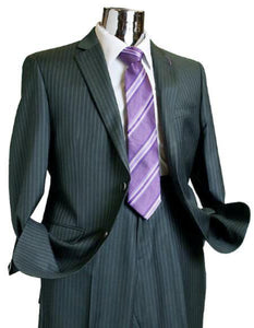Mix and Match Suits Men's 2 Button 100% Wool Suit Stripe Discounted Online Sale Only