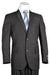 Mens Plaid Suit Fitted Trim Fit Windowpane 2 Button Men's Slim Cut Cheap Priced Business Suits Clearance Sale Charcoal