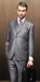 Men's Classic Italian Fabric 2 Button Split-waist Gray Suit