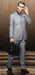 Classic 3pc 2 Button Gray Suit Super 150's 1 Pleat Pants Italian Fabric
