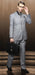 Classic 3pc 2 Button Gray Suit Super 150's 1 Pleat Pants Italian Fabric