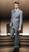 Classic 3PC 2 Button Suit Super 150's 1 Pleat Pants Italian Fabric Gray
