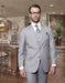 2 Button Light Gray ~ Grey Suit With A Vest Super 150'S Italian Pick Stitched Lapel Slanted Pocket  - Three Piece Suit - 100% Percent Wool Fabric Suit - Worsted Wool Business Suit