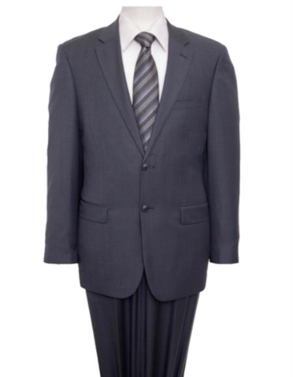 Flat Front 100% Wool Classic Gray 2 Button Side Vent Jacket~ Designer Affordable Inexpensive Authentic Reg Price $795 Pants
