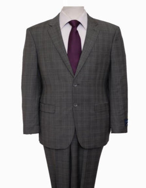 Reg Price Reg Price $795 Designer Affordable Inexpensive Authentic 100% Wool Suit 2 Button Side Vent Jacket Flat Front Pants Wool Classic Dark-Gray
