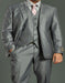 Men's Two Buttons Vested Shiny Flashy Metallic Light Grey Slim Fit Suits