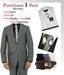 Two Button Light Grey Cheap Priced Business Suits Clearance Sale Slim Fit- Dress Shirt, Free Tie & Hankie Package Combo ~ Combination