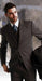 Men's Classic 3 Piece Super 150s Pleated Pants Italian Fabric 2 Button Suit Grey  - Three Piece Suit