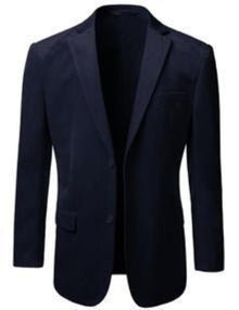 Men's 2 Button Velvet Men's Wholesale Blazer  Navy