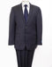 Dark Navy 2 Button Side Vent Authentic Wool Classic Suit with Flat Front Pants Dark Blue Suit