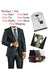 Men's 2 Piece Two Button Dark Navy Suit- Dress Shirt, Free Tie & Hankie Package Combo ~ Combination