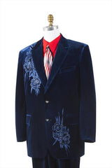Men's Trimmed Pleated Pants Vested 3 Piece Suits Dark Navy Unique 2 Button Fashion Tuxedo For Men