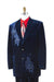 Men's Trimmed Pleated Pants Vested 3 Piece Suits Dark Navy Unique 2 Button Fashion Tuxedo For Men