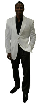 2 Button Style Jacket White Color Cheap Priced Unique Fashion Designer Men'S Dress Men'S Wholesale Blazer Sale / Sportcoats + Black Shirt + Black Dress Pants