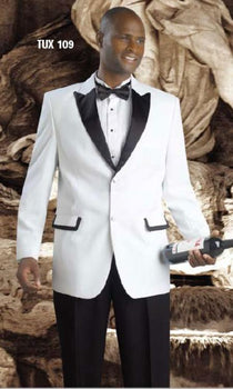 Hight Quality 2 Button Tuxedos White / Black Suit