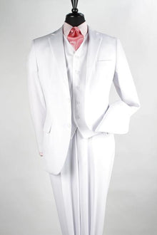 Men'S 3 Piece Poplin Discount Three Piece Suit - Pure White
