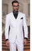 Notch Lapel Two Buttons Side Vented Vested No Pleated Pants Solid White 3 Piece Suits Regular Fit Pick Stitched Pleated Pants 2 Button Jacket