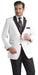 White Two Toned Kids Sizes 2 Buttons Party Cheap Priced Business Suit Perfect For Boys Wedding Outfits Clearance Sale & Tuxedo & Dinner Jacket Blazer W/ Black + Free Pant
