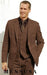 Mens Three Piece Suit - Vested Suit High Quality Light Brown - Coffe - Mocha Color 2 Button Vested  3 Piece Suit - SA-MW249