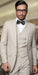 Men'S 2 Button Vested 3 Pieces 3PC Slim Fitted Cut Skinny Lapel Poly Rayon Suit Tan ~ Beige
