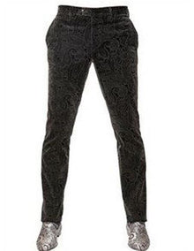 Men's Velvet Black Flat Front Pant Two Side Pockets