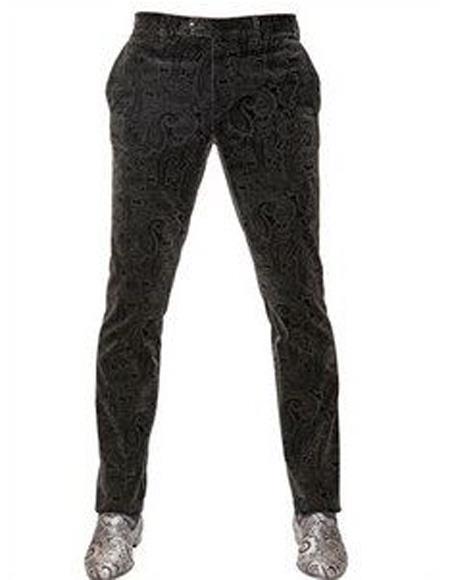 Men's Velvet Black Flat Front Pant Two Side Pockets