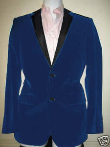 Men's Dark Blue Two Tone Trimming Notch Collar Men's blazer Jacket