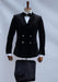 Mens Velvet Suit - Slim Fit Double Breasted Suit Blazer and Pants - Black
