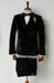 Mens Velvet Suit - Slim Fit  Double Breasted Suit - Blazer and Pants Black
