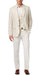 Summer Linen Fabric Vested Three 3 Piece Suit Jacket + Vest+ Pants + Cream ~ Ivory ~ Off White Color By Alberto Nardoni