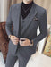 Men's Vested Double Breasted Suits 3 Piece Grey