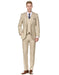 Mens Vested Smart Modern Fit Suit Light Tan