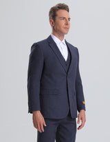 Mens Vested Summer Seersucker Suit in Navy on Navy Pinstripe