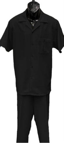 Mens Walking Suit - Big and Tall Casual Suit - Black Suit Up to 6XL + Pants