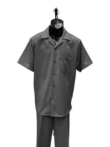 Mens Walking Suit - Big and Tall Casual Suit - Grey Suit Up to 6XL Pants