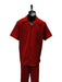Mens Walking Suit - Big and Tall Casual Suit - Red Suit Up to 6XL Pants
