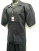 2 Piece Men's Linen Short Sleeve Casual Big Size Casual Two Piece Mens Walking Outfit For Sale Pant Sets Suit Dark Navy