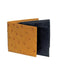 Men'S Genuine Exotic Animal Skin Black,Cognac Ferrini Genuine Full Quill Ostrich Wallet